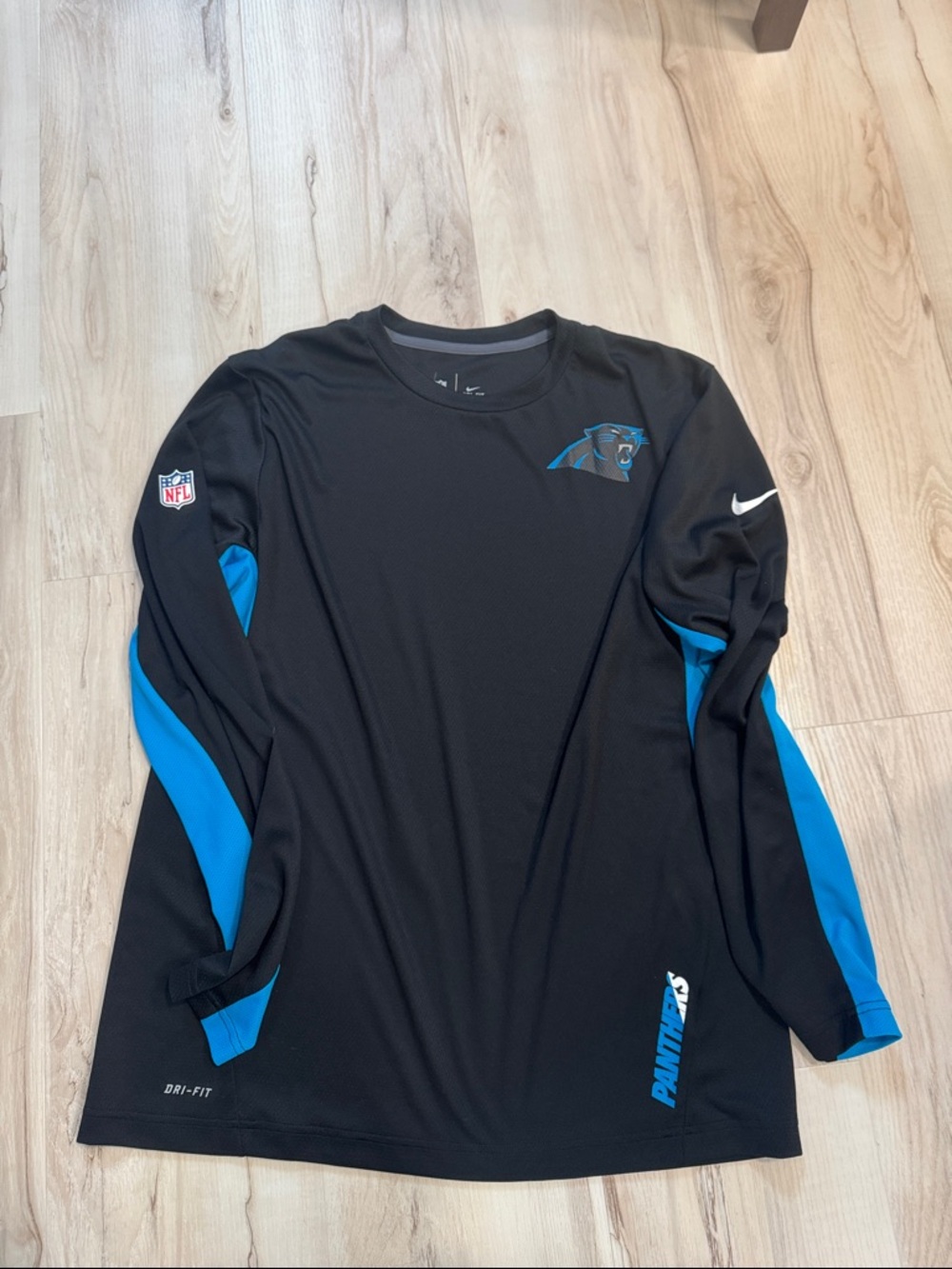 Nike Black & Blue Carolina Panthers Long-Sleeve Performance Tee